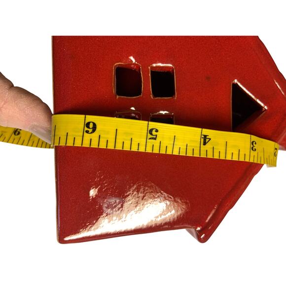 House Ceramic Pottery Redware Votive Candle Lantern Holder - Picture 7 of 9